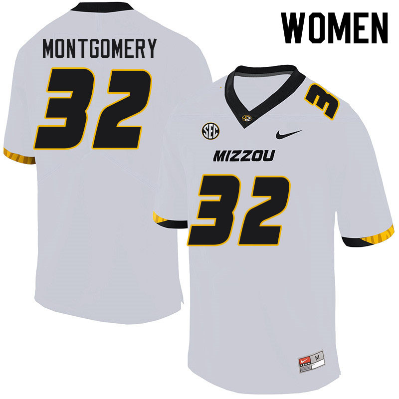 Women #32 Ky Montgomery Missouri Tigers College Football Jerseys Sale-White